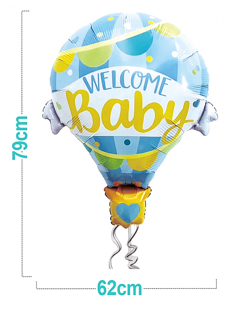 Balon PARTY GO Welcome Baby, 79cm, 1 szt., niebieski, Okolicznościowe, Gadżety