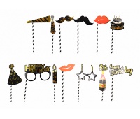 Zestaw akcesori&oacute;w do zdjęć PARTY GO, 15 szt., mix wzor&oacute;w, Okolicznościowe, Gadżety