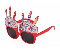 Okulary PARTY GO Happy Birthday, 15cm, mix kolor&oacute;w, Okolicznościowe, Gadżety