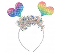 Opaska PARTY GO Serce, 22cm, 1 szt., mix kolor&oacute;w, Okolicznościowe, Gadżety