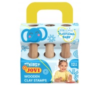 Stamps for modelling clay JOVI for children, set of 3 pcs., mix shapes, wooden