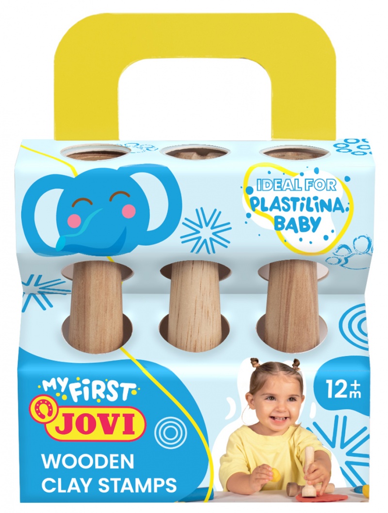 Stemple do plasteliny JOVI dla dzieci, zestaw 3 szt., mix kształt&oacute;w, drewniane, Produkty kreatywne, Artykuły szkolne