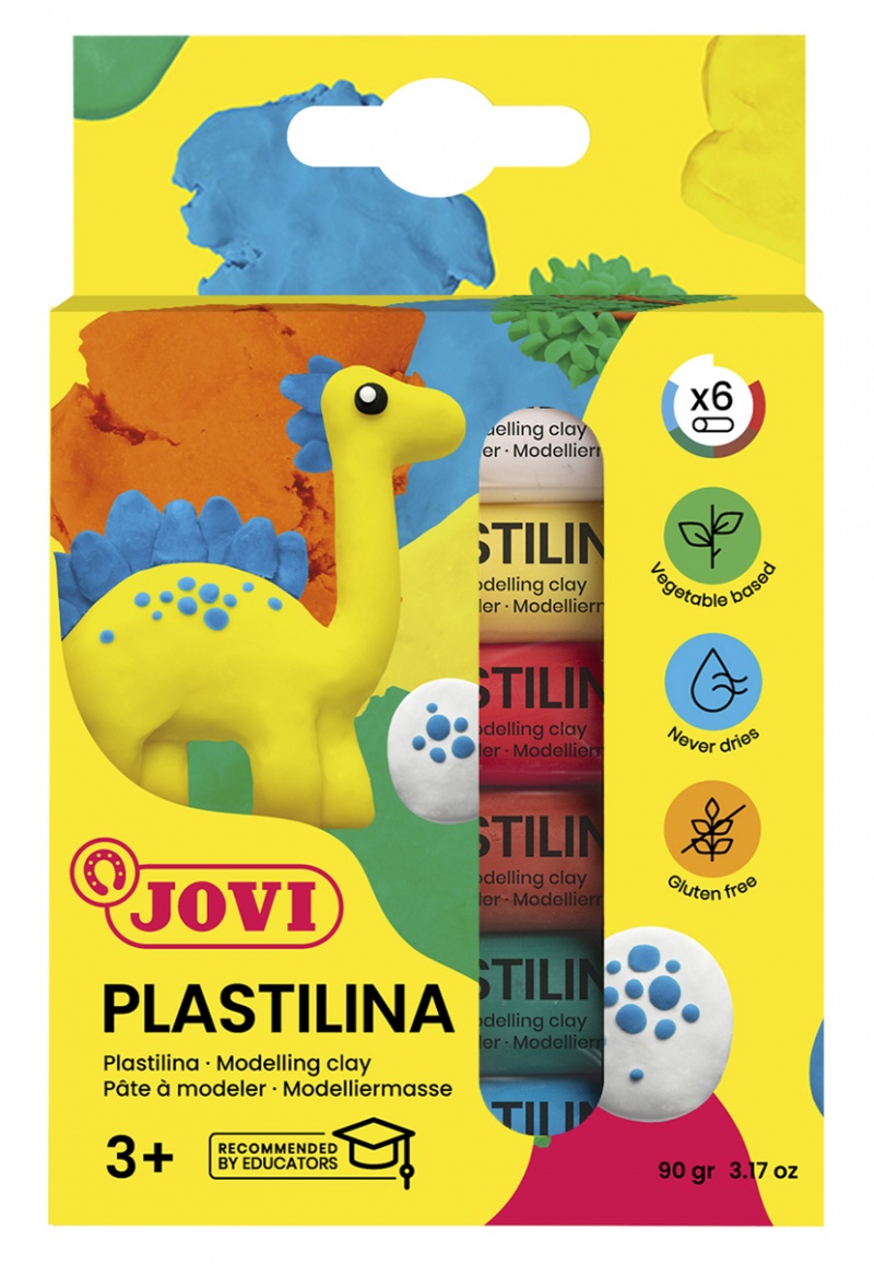 Zestaw plasteliny JOVI, 6x15g, mix kolor&oacute;w, Produkty kreatywne, Artykuły szkolne
