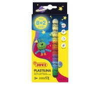 Modelling clay set JOVI, 10x15g, 8 basic colours + 2 glow in the dark, mix colours