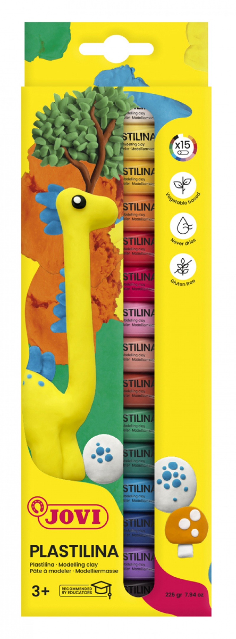 Zestaw plasteliny JOVI, 15x15g, mix kolor&oacute;w, Produkty kreatywne, Artykuły szkolne