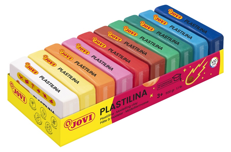 Zestaw plasteliny JOVI, 10x50g, mix kolor&oacute;w, Produkty kreatywne, Artykuły szkolne