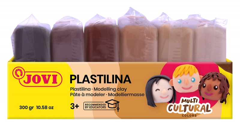 Zestaw plasteliny JOVI, 6x50g, kolory wielokulturowe, mix kolor&oacute;w, Produkty kreatywne, Artykuły szkolne
