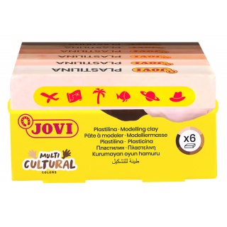 Zestaw plasteliny JOVI, 6x50g, kolory wielokulturowe, mix kolor&oacute;w, Produkty kreatywne, Artykuły szkolne