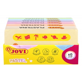Zestaw plasteliny JOVI, 6x50g, mix kolor&oacute;w pastelowych, Produkty kreatywne, Artykuły szkolne