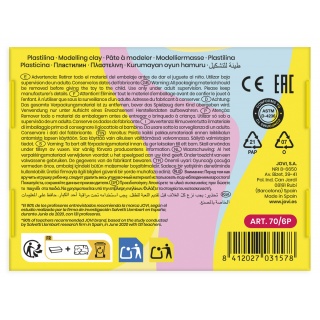 Zestaw plasteliny JOVI, 6x50g, mix kolor&oacute;w pastelowych, Produkty kreatywne, Artykuły szkolne