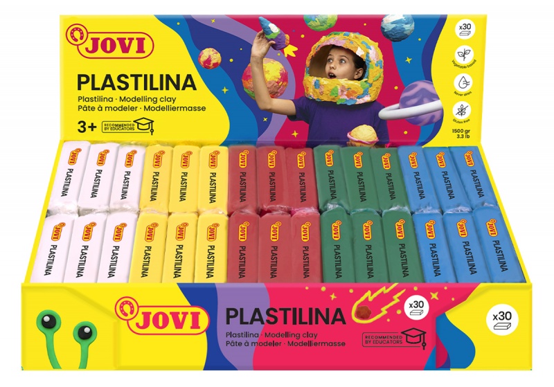 Display plasteliny JOVI, 30x50g, 6x5 kolor&oacute;w, mix kolor&oacute;w, Produkty kreatywne, Artykuły szkolne