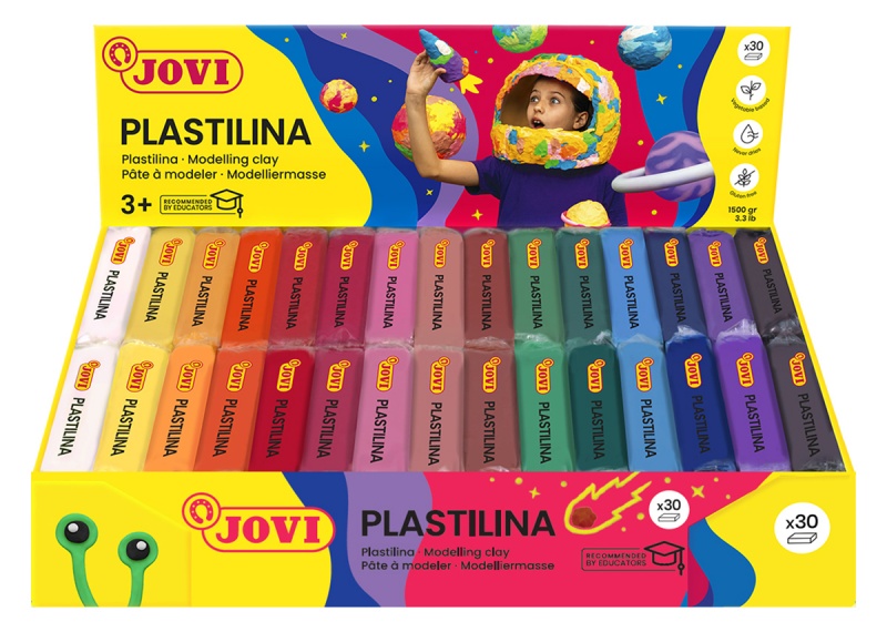 Display plasteliny JOVI, 30x50g, 2x15 kolor&oacute;w, mix kolor&oacute;w, Produkty kreatywne, Artykuły szkolne