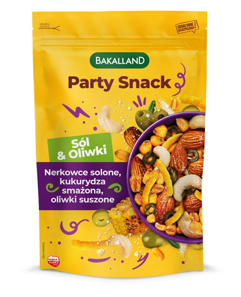 Party Snack BAKALLAND S&oacute;l & Oliwki, 170g, Przekąski, Artykuły spożywcze