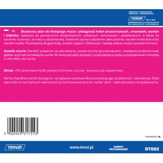 Środek do czyszczenia kabin prysznicowych TENZI, 2l, Środki czyszczące, Artykuły higieniczne i dozowniki