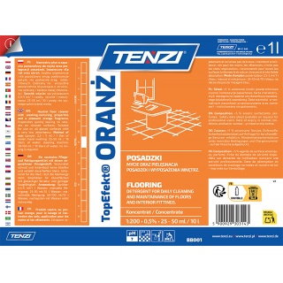 Neutralny płyn do mycia posadzek TENZI, Topefekt, zapach pomarańczy, Oranż, 1l, Środki czyszczące, Artykuły higieniczne i dozowniki