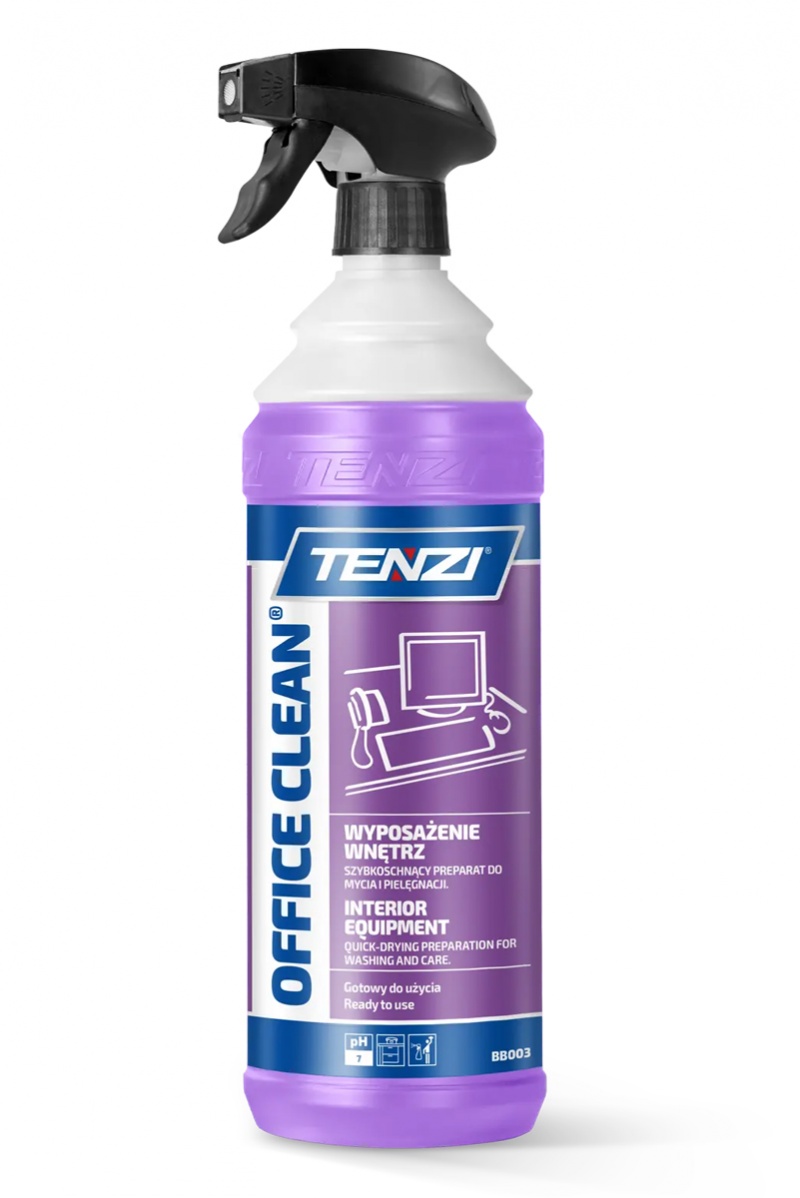 Szybkoschnący płyn do mycia i pielęgnacji mebli TENZI, Office Clean, 1l, Środki czyszczące, Artykuły higieniczne i dozowniki