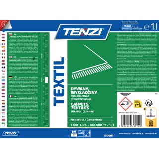 Preparat do prania wykładzin i tekstyli&oacute;w metodą szamponowania TENZI, Textil, 1l, Środki czyszczące, Artykuły higieniczne i dozowniki