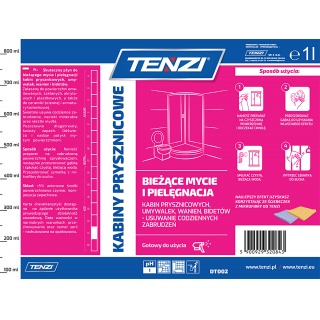 Środek do czyszczenia kabin prysznicowych TENZI, 1l, Środki czyszczące, Artykuły higieniczne i dozowniki