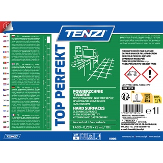 Środek odtłuszczająco-myjący do powierzchni twardych TENZI, Top Perfekt, atest PZH, 1l, Środki czyszczące, Artykuły higieniczne i dozowniki