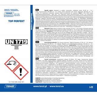 Środek odtłuszczająco-myjący do powierzchni twardych TENZI, Top Perfekt, atest PZH, 5l, Środki czyszczące, Artykuły higieniczne i dozowniki