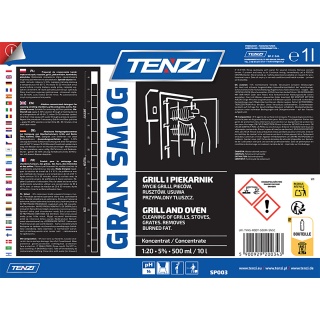 Koncentrat do usuwania tłuszczu, sadzy, smoły TENZI, Gran Smog, 1l, Środki czyszczące, Artykuły higieniczne i dozowniki