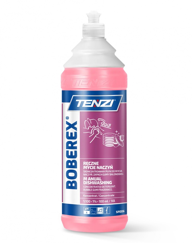 Płyn do mycia naczyń TENZI, zapach gumy balonowej, Boberex, 1l, Środki czyszczące, Artykuły higieniczne i dozowniki