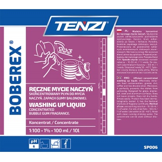Płyn do mycia naczyń TENZI, zapach gumy balonowej, Boberex, 5l, Środki czyszczące, Artykuły higieniczne i dozowniki