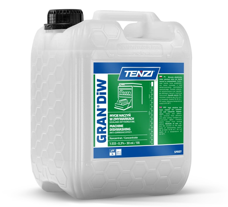 Płyn do mycia naczyń w zmywarkach TENZI, Gran Diw, 20l, Środki czyszczące, Artykuły higieniczne i dozowniki