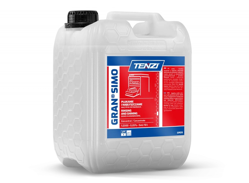 Koncentrat do nabłyszczania naczyń w zmywarkach TENZI, Gran Simo, 5l, Środki czyszczące, Artykuły higieniczne i dozowniki
