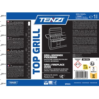 Płyn do czyszczenia przypaleń z grilli, piecyk&oacute;w i ruszt&oacute;w TENZI, Top Grill, 1l, Środki czyszczące, Artykuły higieniczne i dozowniki