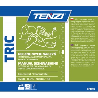 Płyn do ręcznego mycia naczyń TENZI, zapach cytrynowy, Tric, 5l, Środki czyszczące, Artykuły higieniczne i dozowniki