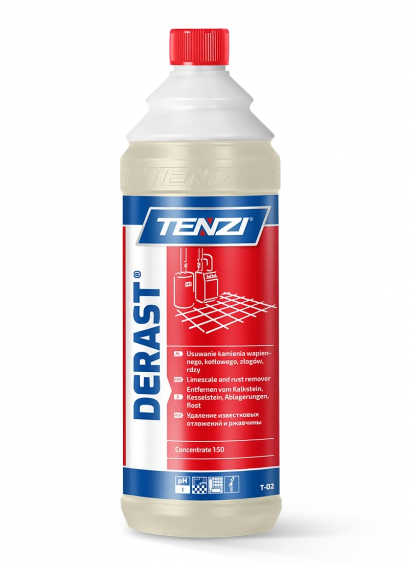 Koncentrat do usuwania ślad&oacute;w kamienia i rdzy TENZI, Derast, 1l, Środki czyszczące, Artykuły higieniczne i dozowniki