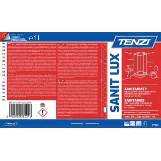 Koncentrat do gruntownego mycia powierzchni sanitarnych TENZI, Sanit Lux, 1l, Środki czyszczące, Artykuły higieniczne i dozowniki
