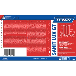 Płyn do bieżącego mycia powierzchni sanitarnych TENZI, Sanit Lux GT, 1l, Środki czyszczące, Artykuły higieniczne i dozowniki