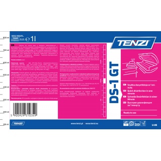 Płyn do dezynfekcji powierzchni w gastronomi TENZI, DS-1 GT, 1l, Środki czyszczące, Artykuły higieniczne i dozowniki