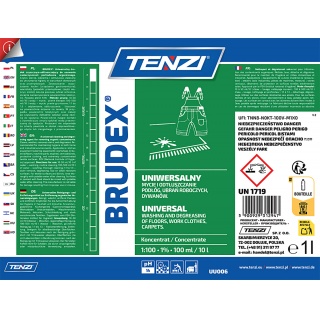 Uniwersalny płyn odtłuszczający do usuwania plam TENZI, Brudex, 1l, Środki czyszczące, Artykuły higieniczne i dozowniki