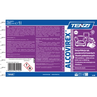 Płyn do dezynfekcji rąk, narzędzi, powierzchni TENZI, Alcovirex, 1l, Środki czyszczące, Artykuły higieniczne i dozowniki