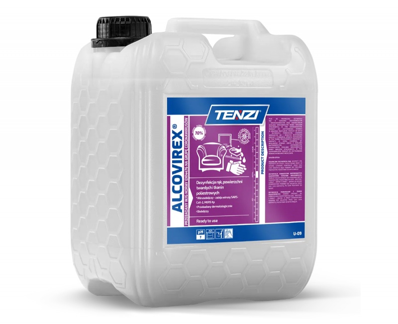 Płyn do dezynfekcji rąk, narzędzi, powierzchni TENZI, Alcovirex, 5l, Środki czyszczące, Artykuły higieniczne i dozowniki