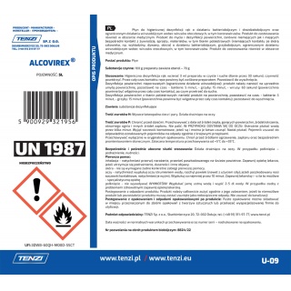 Płyn do dezynfekcji rąk, narzędzi, powierzchni TENZI, Alcovirex, 5l, Środki czyszczące, Artykuły higieniczne i dozowniki