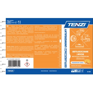 Uniwersalny preparat do usuwania tłuszczu TENZI, zapach pomarańczy, 1l, Środki czyszczące, Artykuły higieniczne i dozowniki