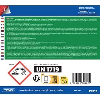 Koncentrat do mycia fasad, elewacji, taras&oacute;w TENZI, Apc Out, anglojęzyczna etykieta, 5l, Środki czyszczące, Artykuły higieniczne i dozowniki