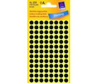 ETYKIETY K&Oacute;ŁKA 8mm CZARNE, Etykiety samoprzylepne i inne, Galanteria papiernicza