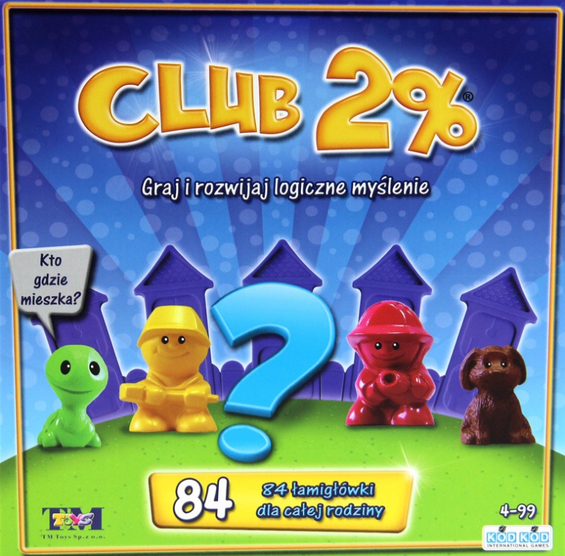 CLUB 2% GRA PLANSZOWA ŁAMIGŁ&Oacute;WKA LOGICZNA, Edukacyjne, Gry