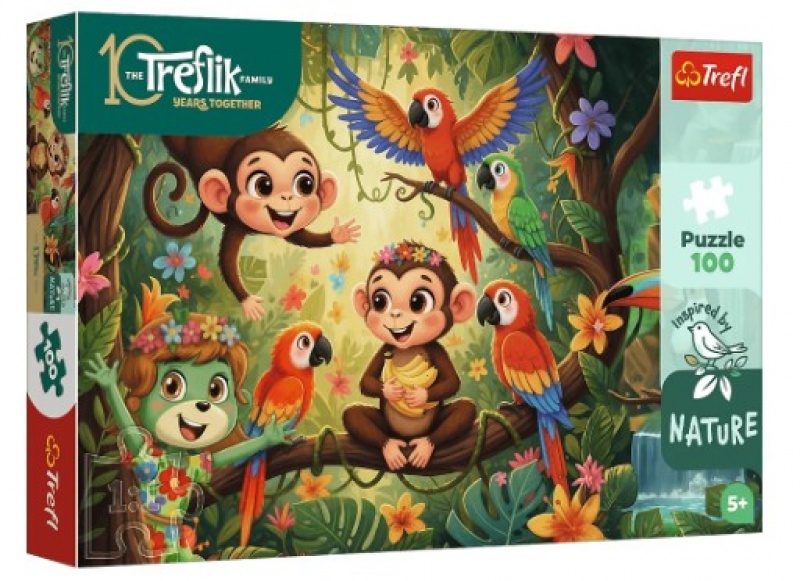 PUZZLE 100 - Inspired By Nature - Małpki i pr..., 100 element&oacute;w, Puzzle