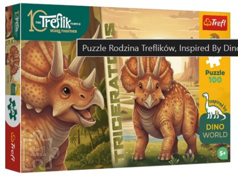 Puzzle 100" Inspired By Dino World - Tricera..., 100 element&oacute;w, Puzzle
