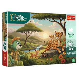 Puzzle - "100" Inspired By Nature - Gepardy / K..., 100 element&oacute;w, Puzzle