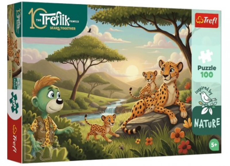 Puzzle - "100" Inspired By Nature - Gepardy / K..., 100 element&oacute;w, Puzzle