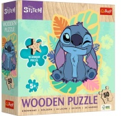 Puzzle 50 Drewniane Konturowe Wesoły Stitch !!