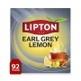 Herbata LIPTON czarna, Earl Grey Lemon, 92 torebki, Herbaty, Artykuły spożywcze