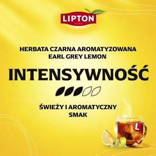 Herbata LIPTON czarna, Earl Grey Lemon, 92 torebki, Herbaty, Artykuły spożywcze